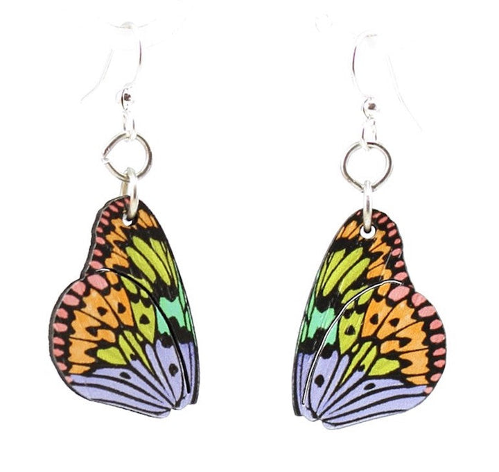 Green Tree Wooden Earring - Brilliant Butterfly