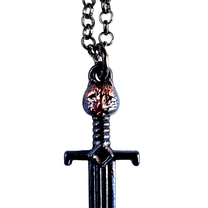 Double Edge Sword Necklace - Gunmetal