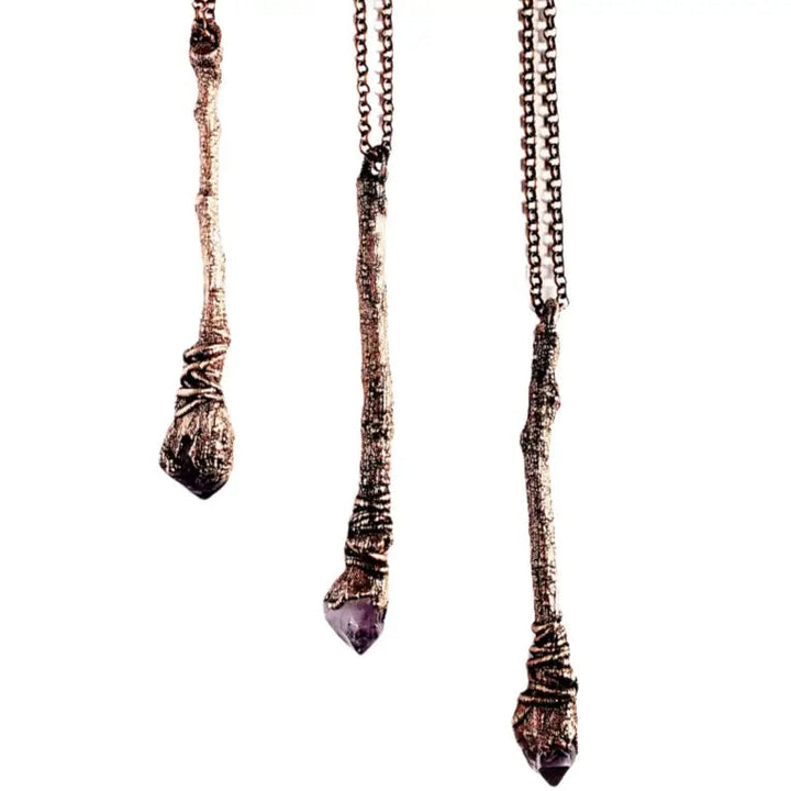 Amethyst Stick Wand Necklace