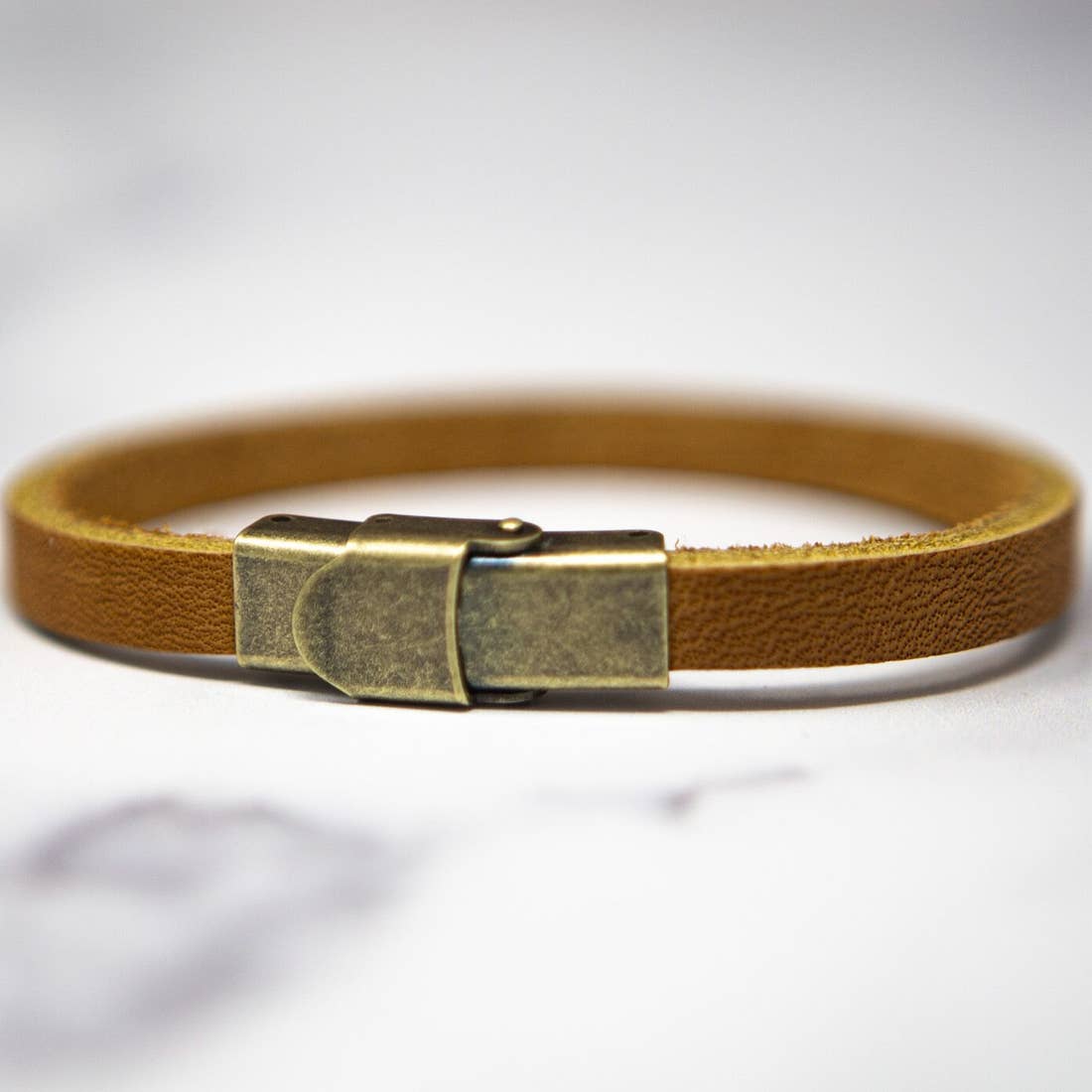 Thin Inspirational Leather Bracelet