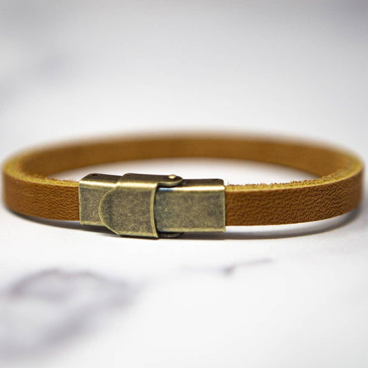 Thin Inspirational Leather Bracelet