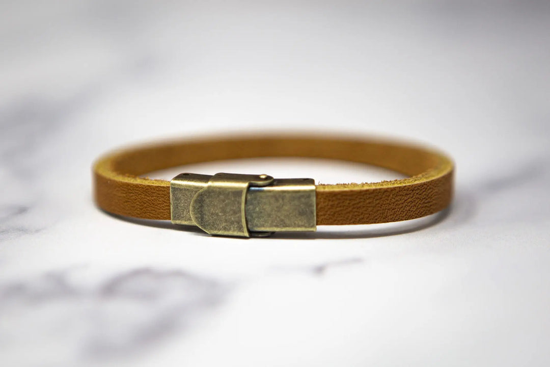 'Thankful. Grateful. Blessed.' Thin Leather Bracelet