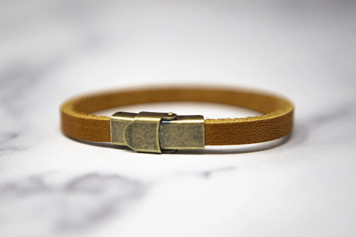 'Thankful. Grateful. Blessed.' Thin Leather Bracelet