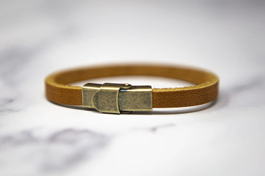 'Blessed' Thin Leather Bracelet