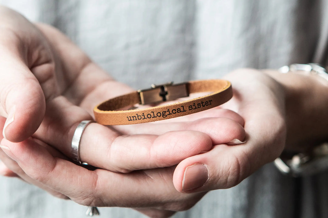 Unbiological Sister Thin Leather Bracelet Charmed Boutique