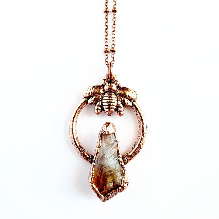 Citrine Honey Bee Necklace