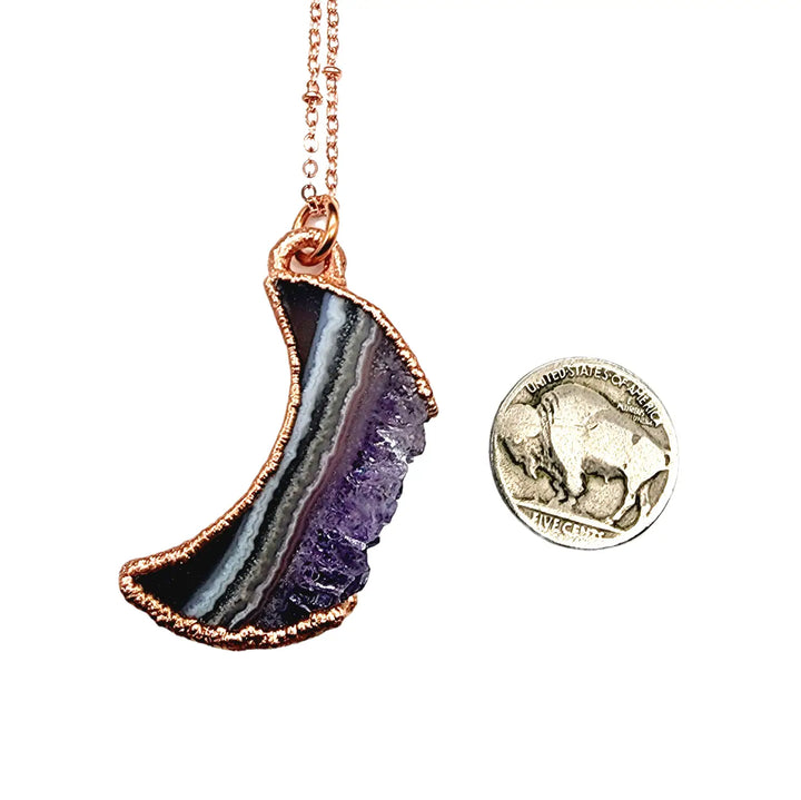 Waxing & Waning Amethyst Crescent Moon Necklace