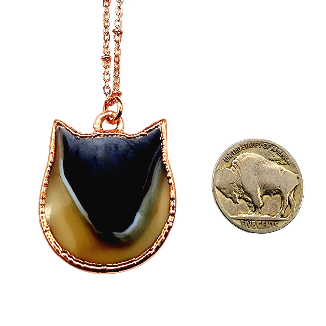 Onyx Agate Cat Necklace