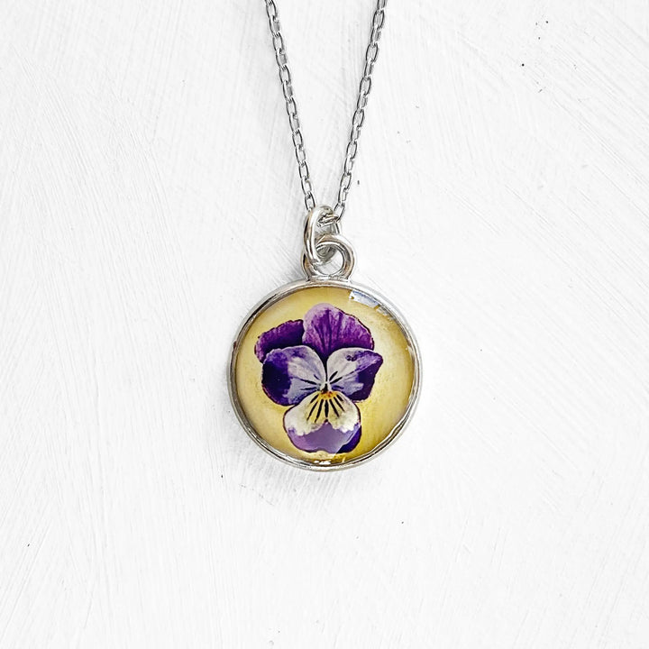 Seed & Sky Pansy Necklace