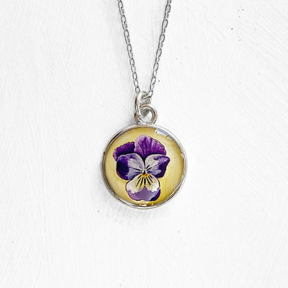 Seed & Sky Pansy Necklace