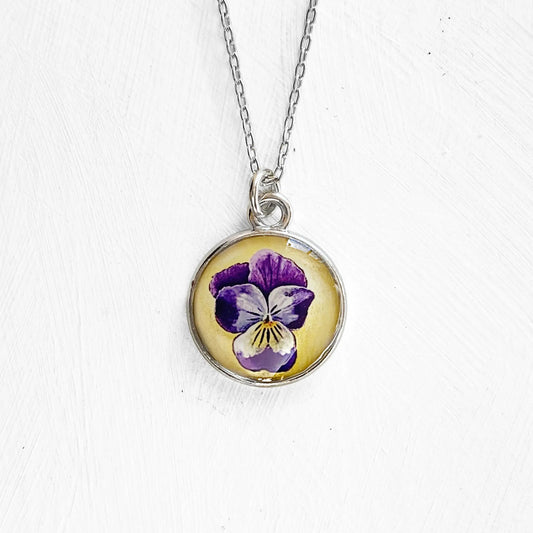 Seed & Sky Pansy Necklace