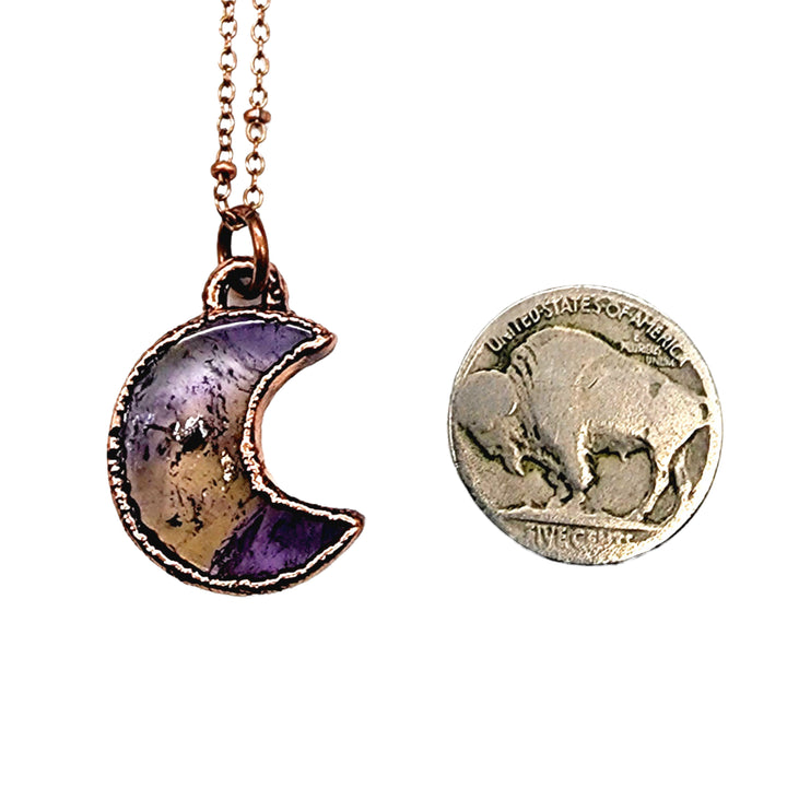 Petite Amethyst Crescent Moon Necklace