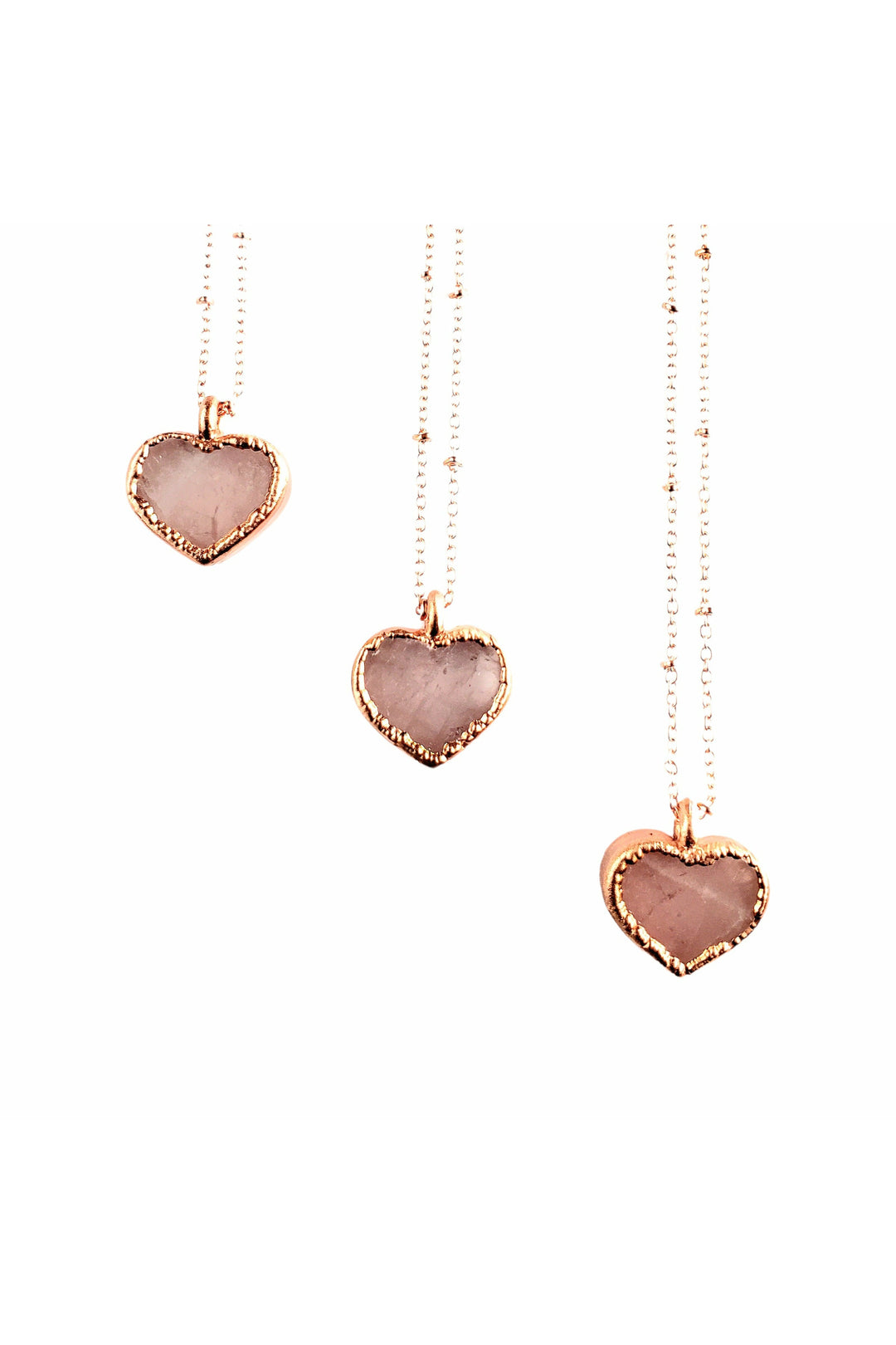 Petite Rose Quartz Heart Necklace