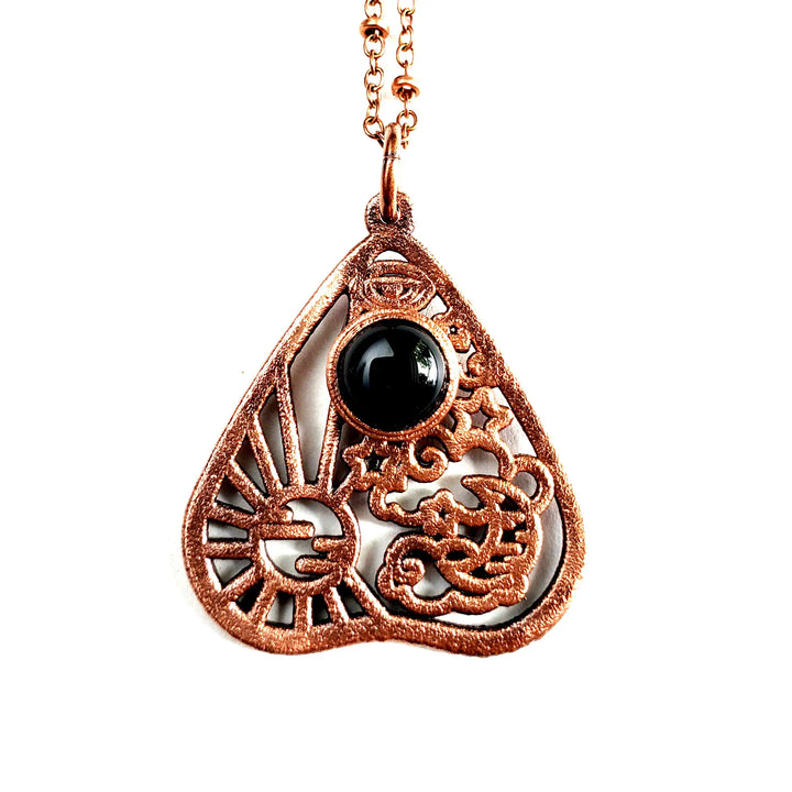 Onyx Sun & Moon Planchette Necklace