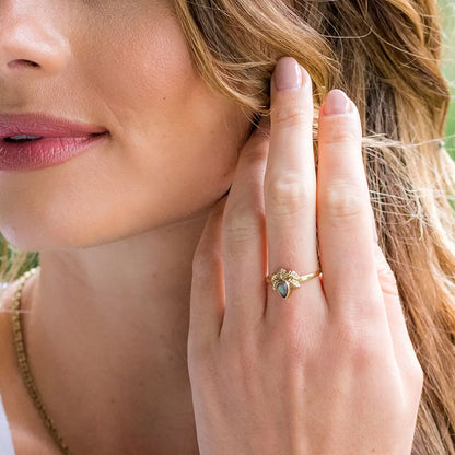 Dainty Gemstone Ring - Gold