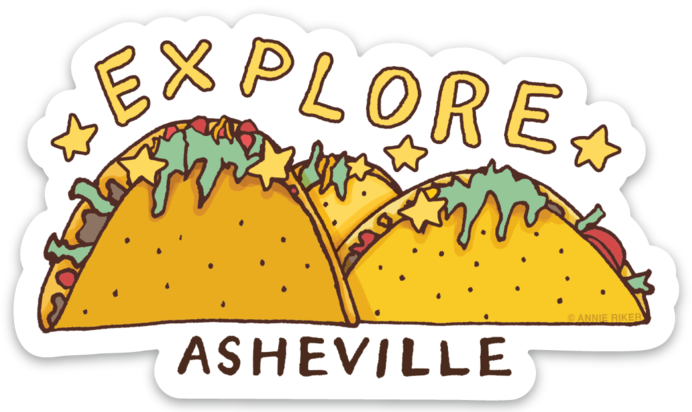 Explore Asheville Taco Sticker