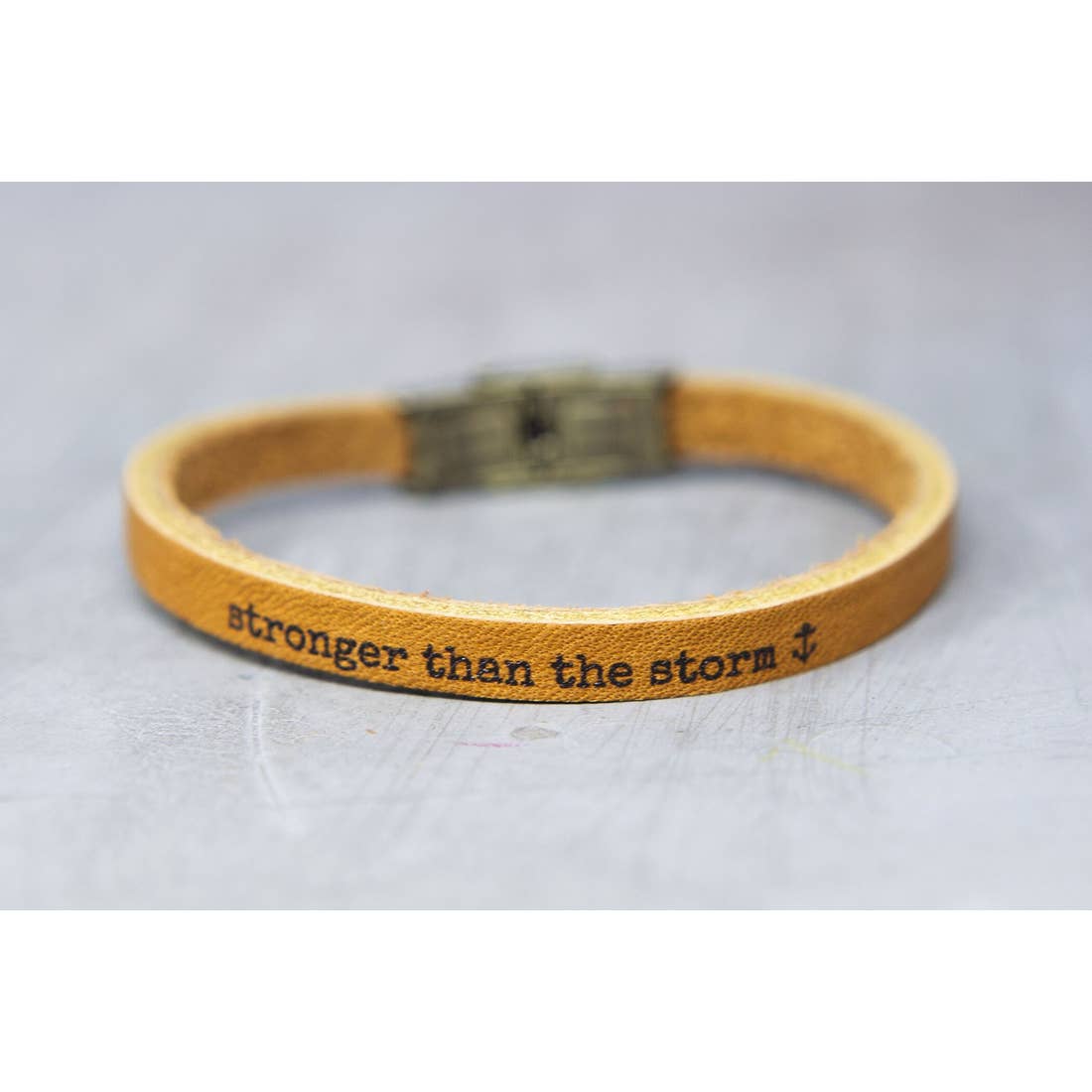 Thin Inspirational Leather Bracelet