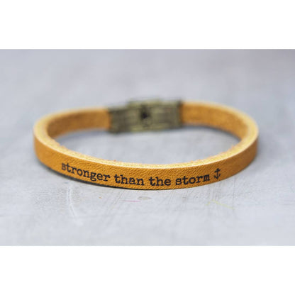 Thin Inspirational Leather Bracelet