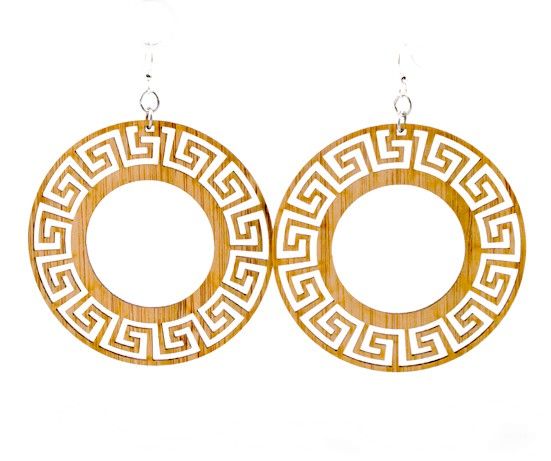 Green Tree Wooden Earring - Bamboo Circle