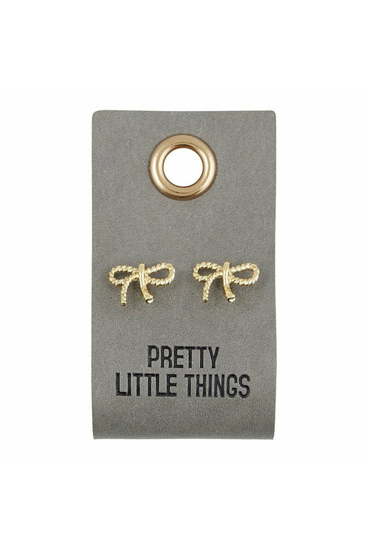 Leather Tag Gold Studs