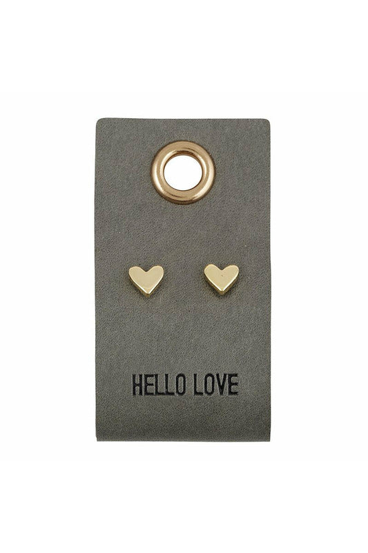 Leather Tag Gold Studs