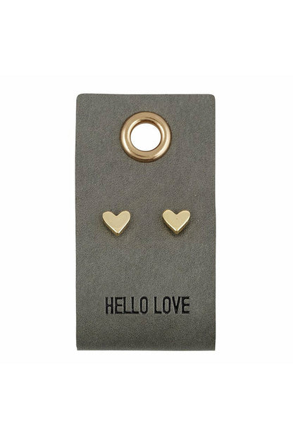 Leather Tag Gold Studs