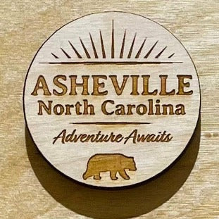 Asheville Bear Wooden Magnet