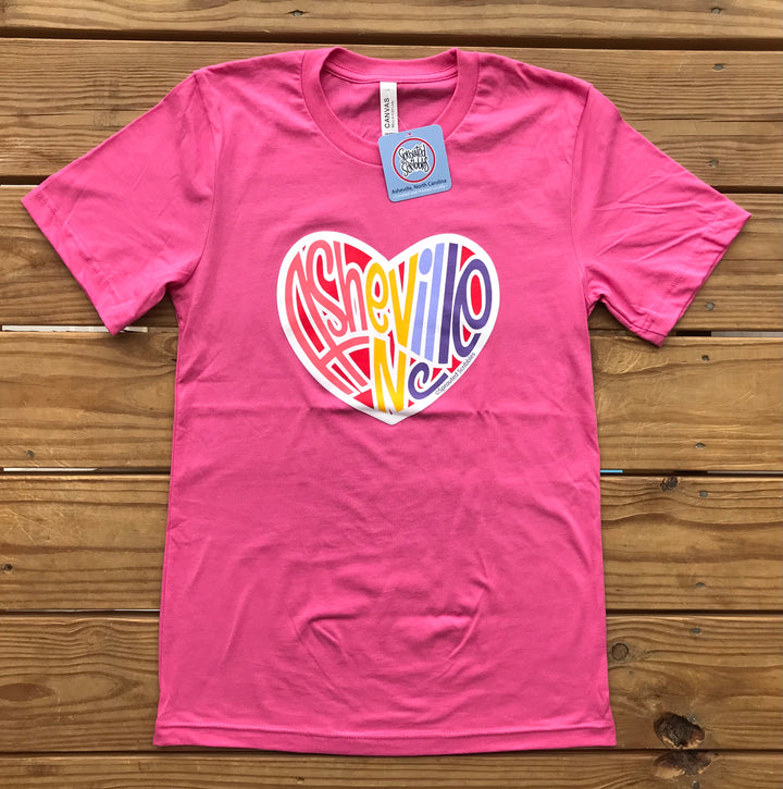 Asheville Heart Tee - Pink