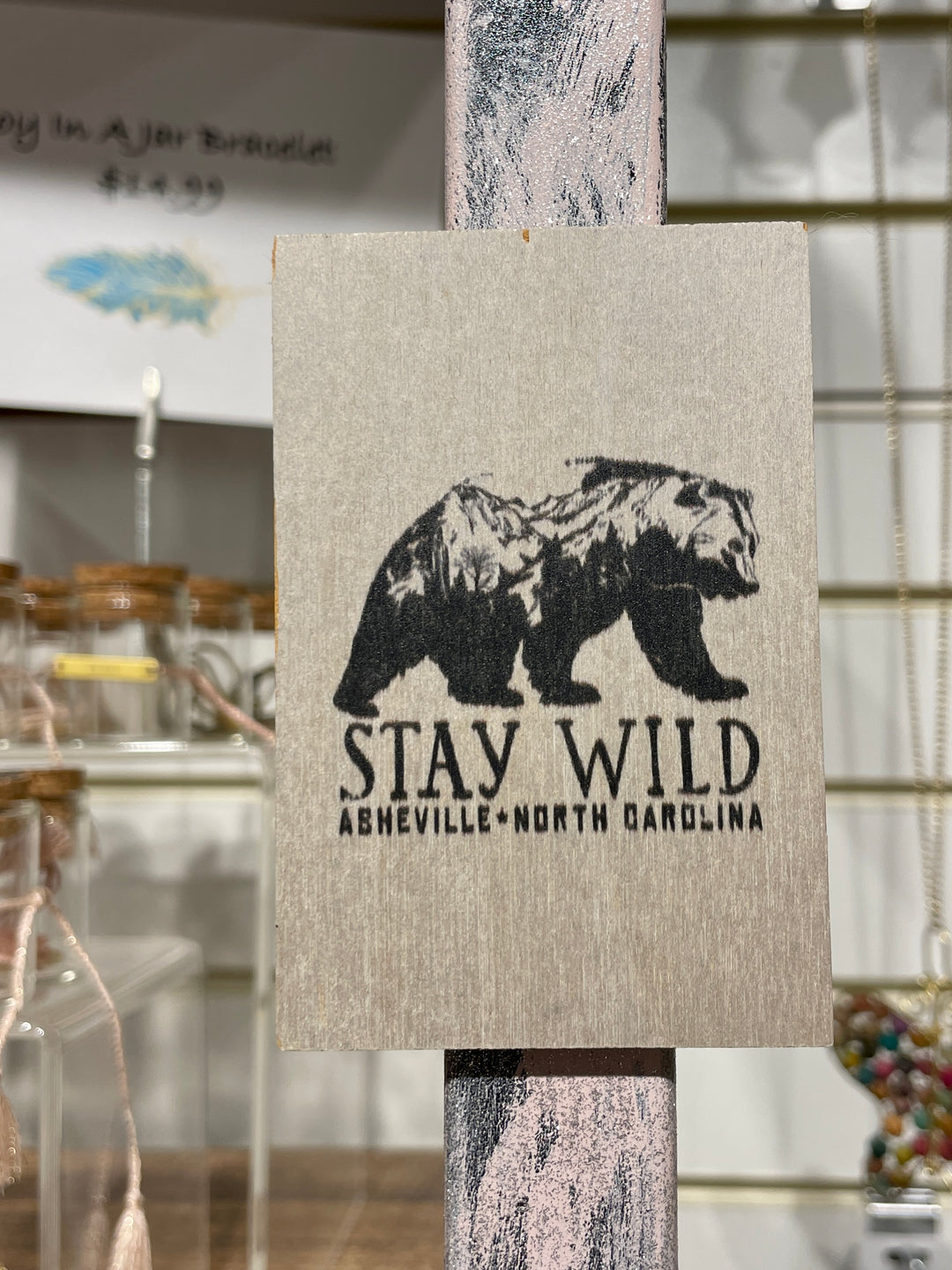 Asheville Wooden Rectangle Magnet