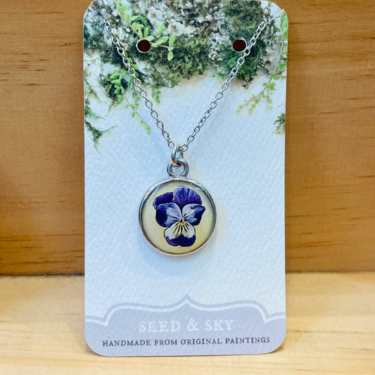 Seed & Sky Pansy Necklace