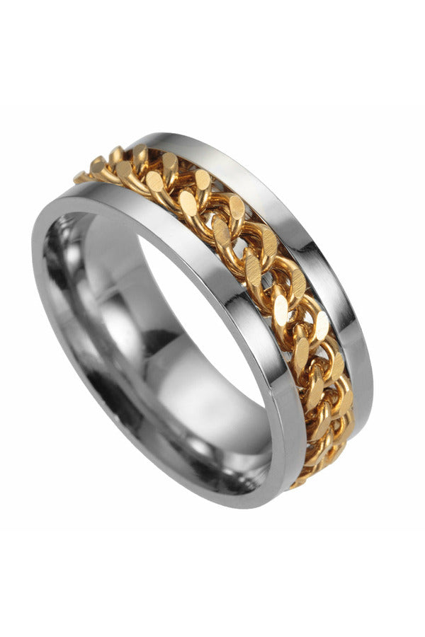 Chain Design Spinner Ring