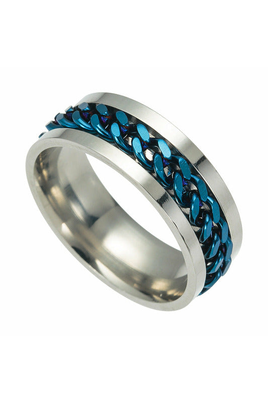 Chain Design Spinner Ring