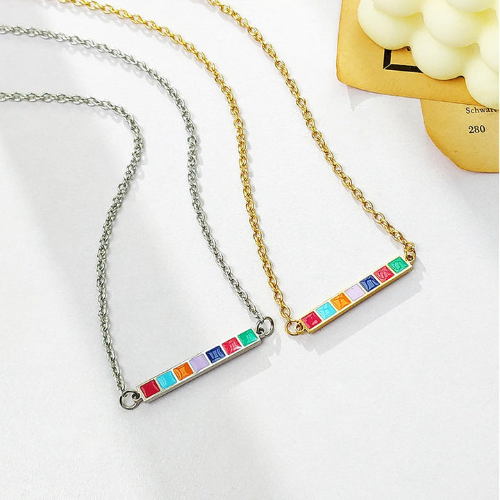 Colorblock Bar Necklace