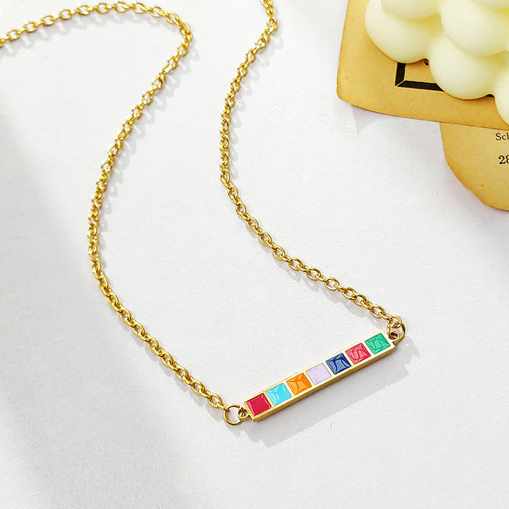 Colorblock Bar Necklace