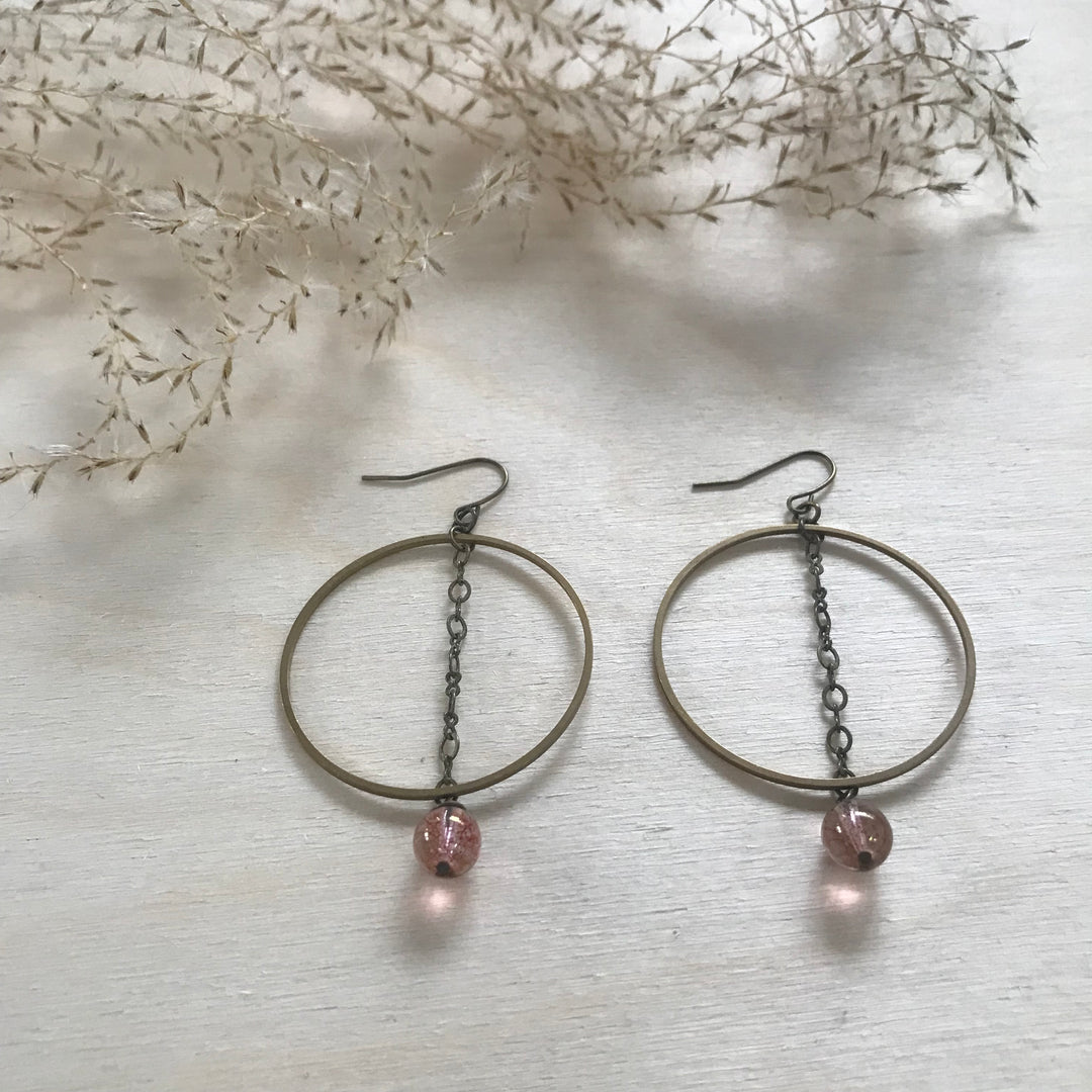 Rose Glass Bead Earrings