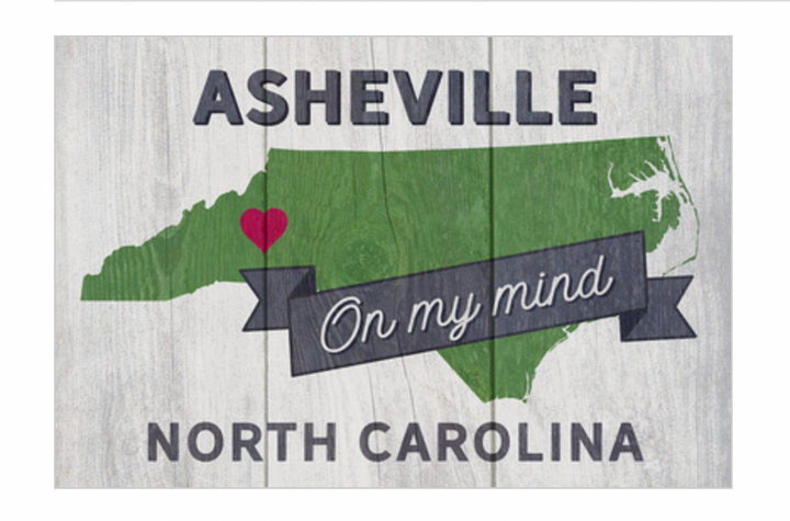 Asheville Wooden Rectangle Magnet