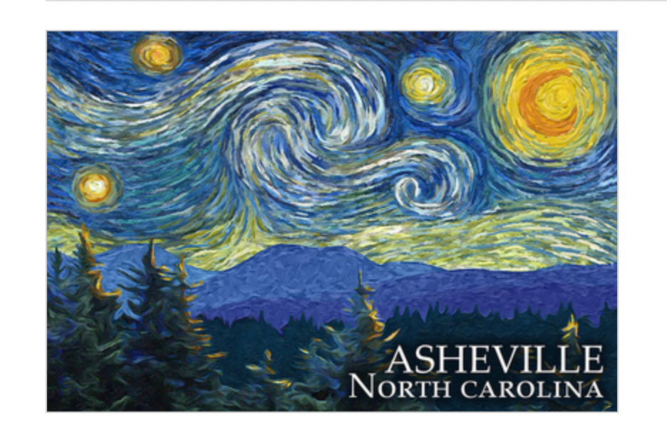 Asheville Wooden Rectangle Magnet