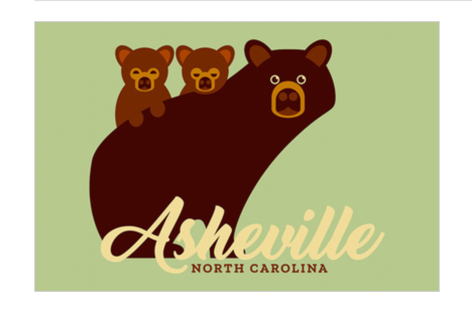 Asheville Wooden Rectangle Magnet