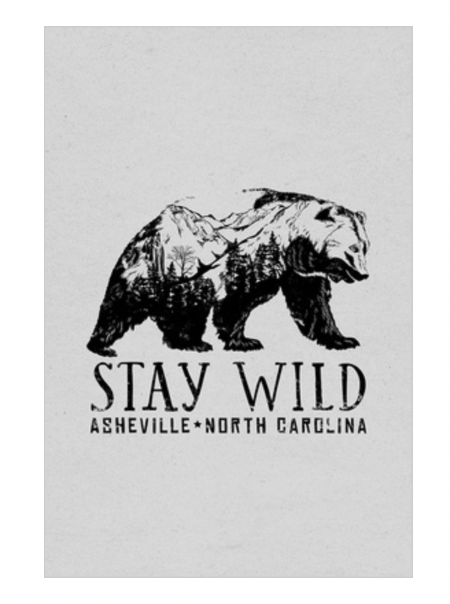 Asheville Wooden Rectangle Magnet