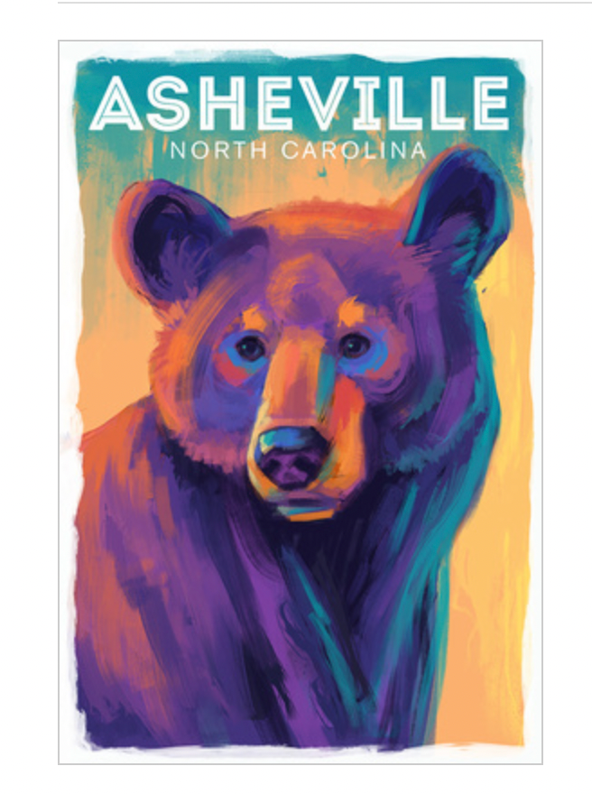 Asheville Wooden Rectangle Magnet