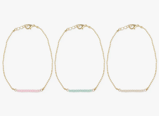 Pastel Faceted Bead Anklet