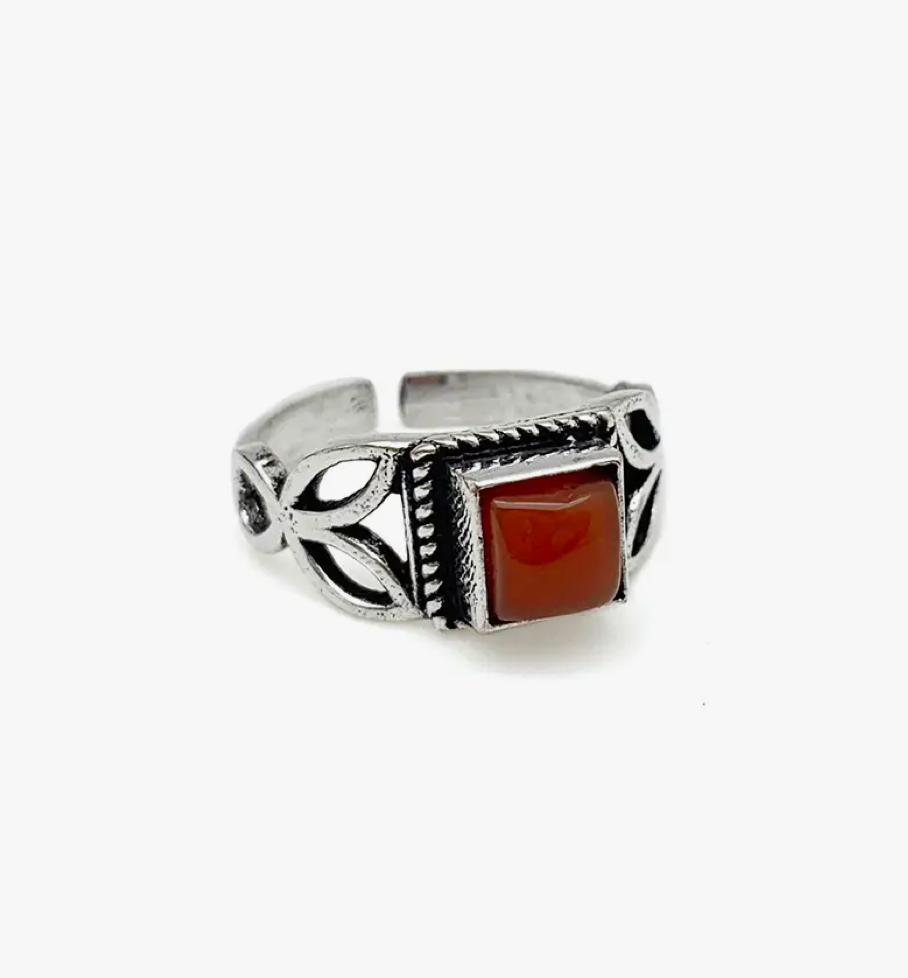 Dainty Gemstone Ring - Silver