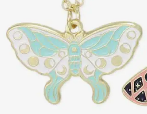 Mystical Moth Enamel Necklace