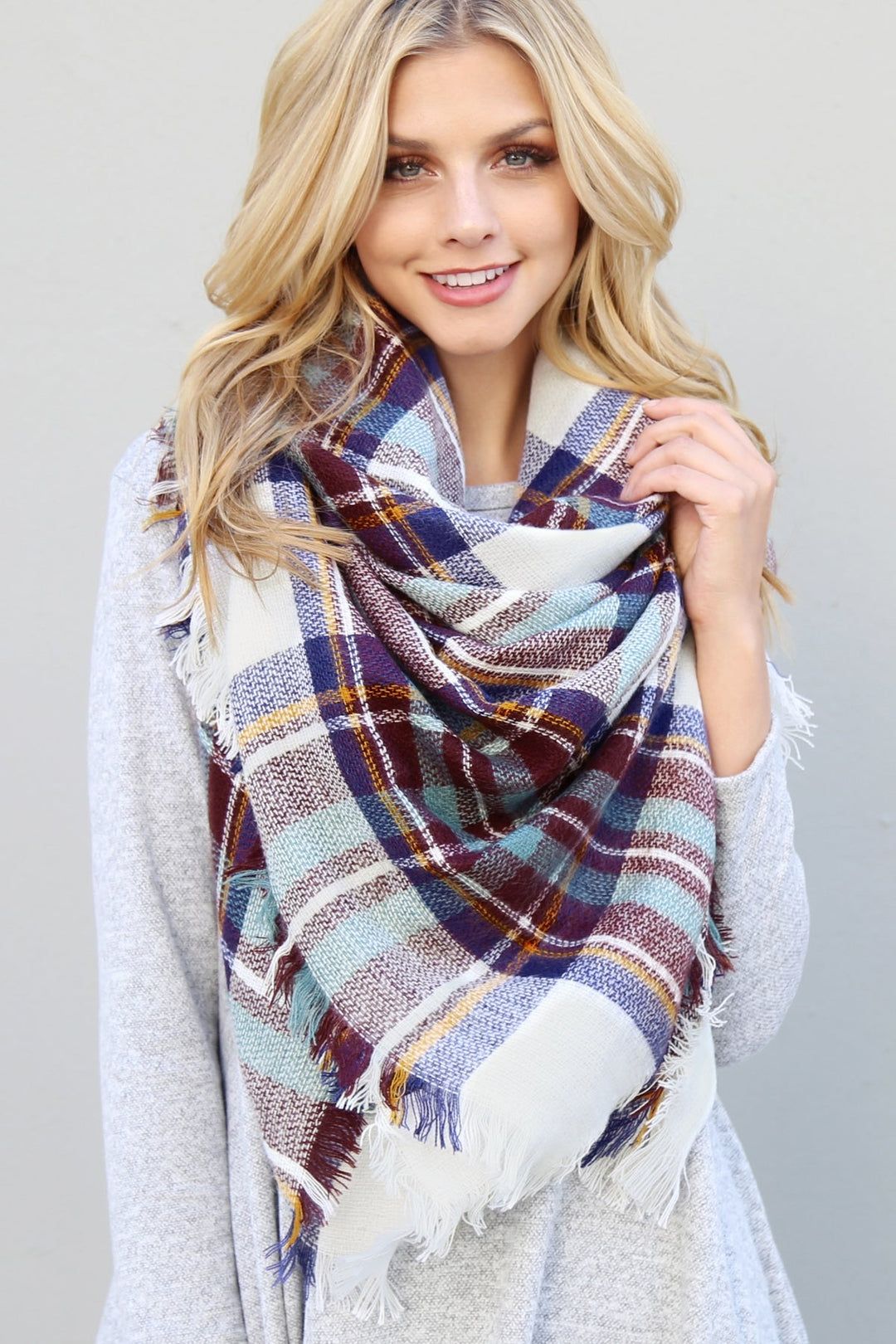 Plaid Blanket Scarf