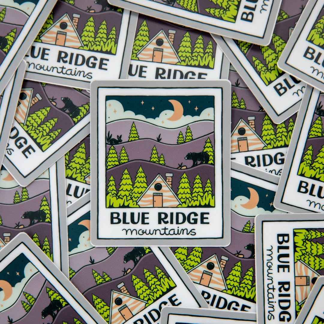 Blue Ridge Polaroid Sticker - Night