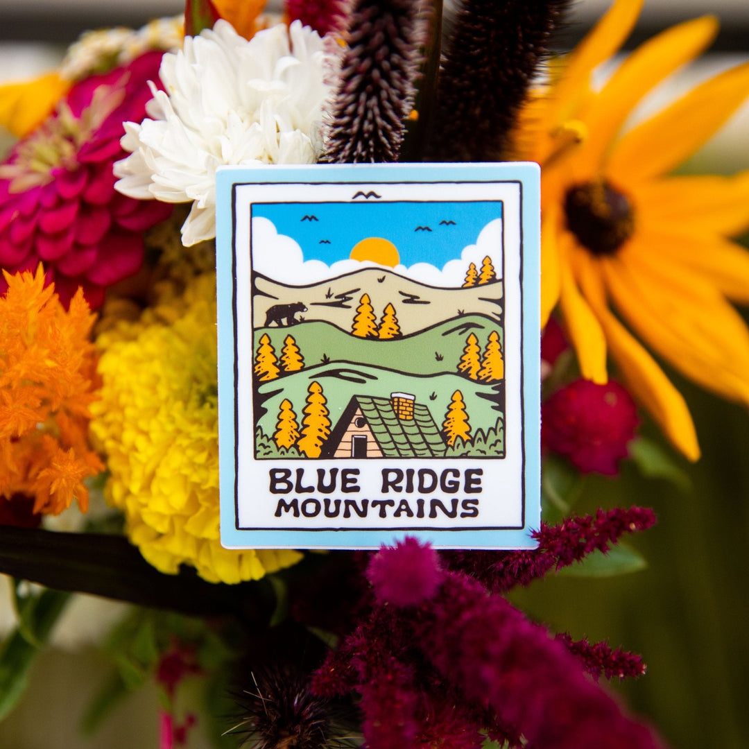Blue Ridge Polaroid Sticker - Sunny Mountain
