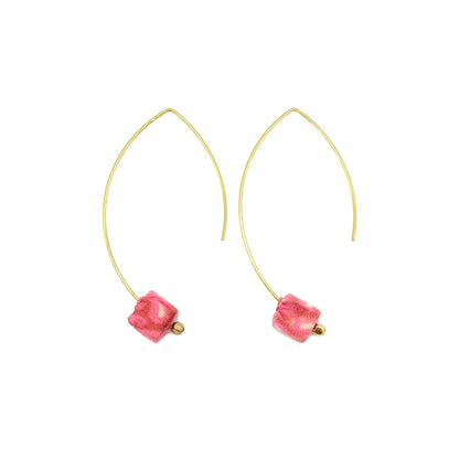 Aasha Single Square Bead Earrings