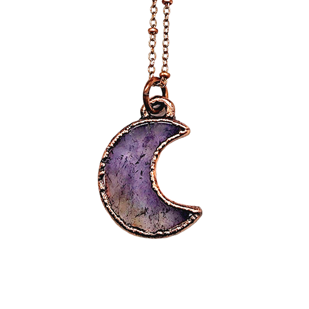 Petite Amethyst Crescent Moon Necklace