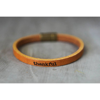 Thin Inspirational Leather Bracelet