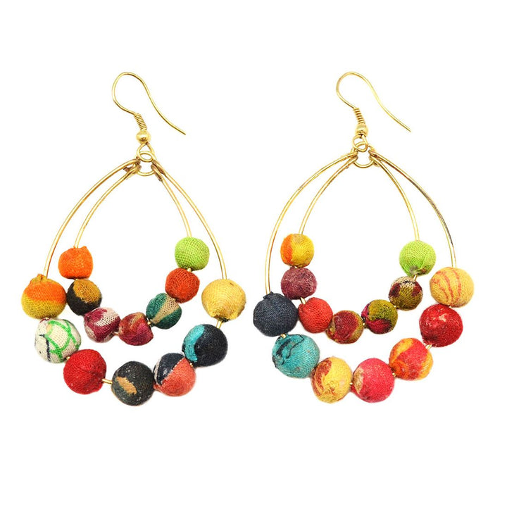 Aasha Hoops With Beads Earrings